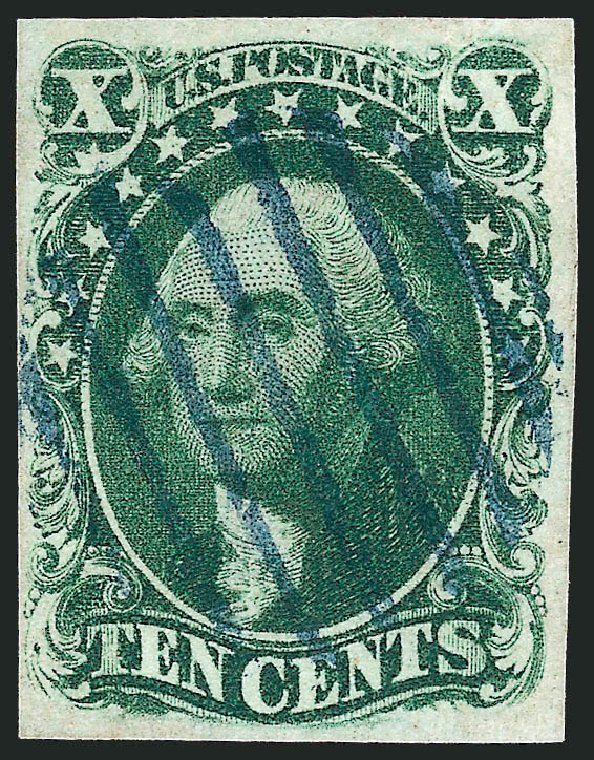 US Stamps Values Scott Catalogue #16 - 1855 10c Washington. Robert Siegel Auction Galleries, Oct 2008, Sale 963, Lot 266