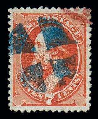 Value of US Stamp Scott Catalogue # 160: 7c 1873 Stanton Continental. Matthew Bennett International, Dec 2007, Sale 323, Lot 398