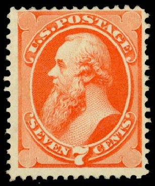 Cost of US Stamp Scott Catalog 160: 7c 1873 Stanton Continental. Daniel Kelleher Auctions, Sep 2013, Sale 639, Lot 1058