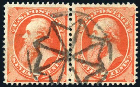 US Stamp Value Scott Cat. # 160: 1873 7c Stanton Continental. Harmer-Schau Auction Galleries, Feb 2010, Sale 84, Lot 1409