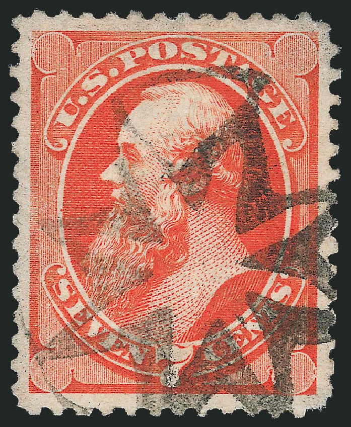 Price of US Stamps Scott Catalogue 160 - 1873 7c Stanton Continental. Robert Siegel Auction Galleries, Mar 2011, Sale 1007, Lot 2349