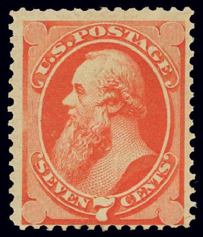 Value of US Stamps Scott #160: 1873 7c Stanton Continental. Daniel Kelleher Auctions, Feb 2013, Sale 634, Lot 130