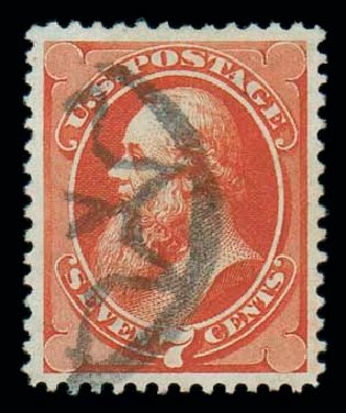 Cost of US Stamp Scott Catalog #160: 7c 1873 Stanton Continental. Matthew Bennett International, Dec 2007, Sale 323, Lot 401