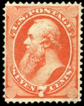 Values of US Stamps Scott Catalogue #160: 7c 1873 Stanton Continental. Harmer-Schau Auction Galleries, Oct 2010, Sale 87, Lot 164