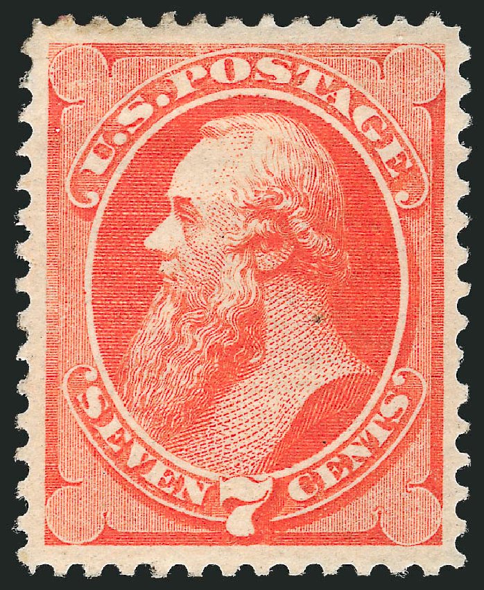 Price of US Stamps Scott Catalogue #160 - 7c 1873 Stanton Continental. Robert Siegel Auction Galleries, Oct 2011, Sale 1014, Lot 1404