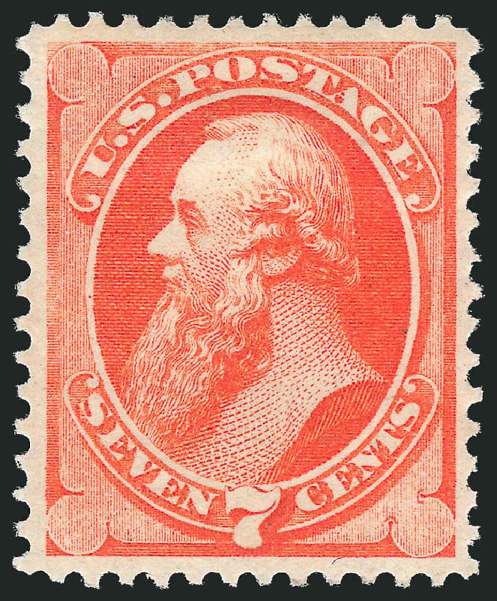 US Stamps Prices Scott Catalogue #160: 1873 7c Stanton Continental. Robert Siegel Auction Galleries, Mar 2012, Sale 1021, Lot 384