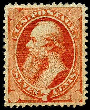Values of US Stamp Scott Catalogue 160: 7c 1873 Stanton Continental. Matthew Bennett International, May 2008, Sale 327, Lot 165