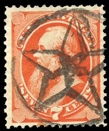 US Stamp Price Scott Catalog #160: 1873 7c Stanton Continental. Matthew Bennett International, Sep 2011, Sale 338, Lot 1835
