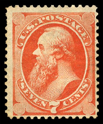 Price of US Stamp Scott Catalogue #160: 1873 7c Stanton Continental. Cherrystone Auctions, Apr 2010, Sale 201004, Lot 175