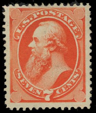 Costs of US Stamps Scott Catalog # 160 - 7c 1873 Stanton Continental. Daniel Kelleher Auctions, Jan 2012, Sale 628, Lot 315
