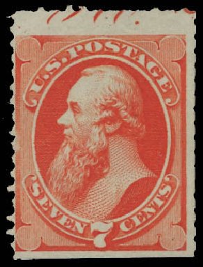 Prices of US Stamp Scott Cat. #160 - 1873 7c Stanton Continental. Daniel Kelleher Auctions, Jun 2012, Sale 630, Lot 1395