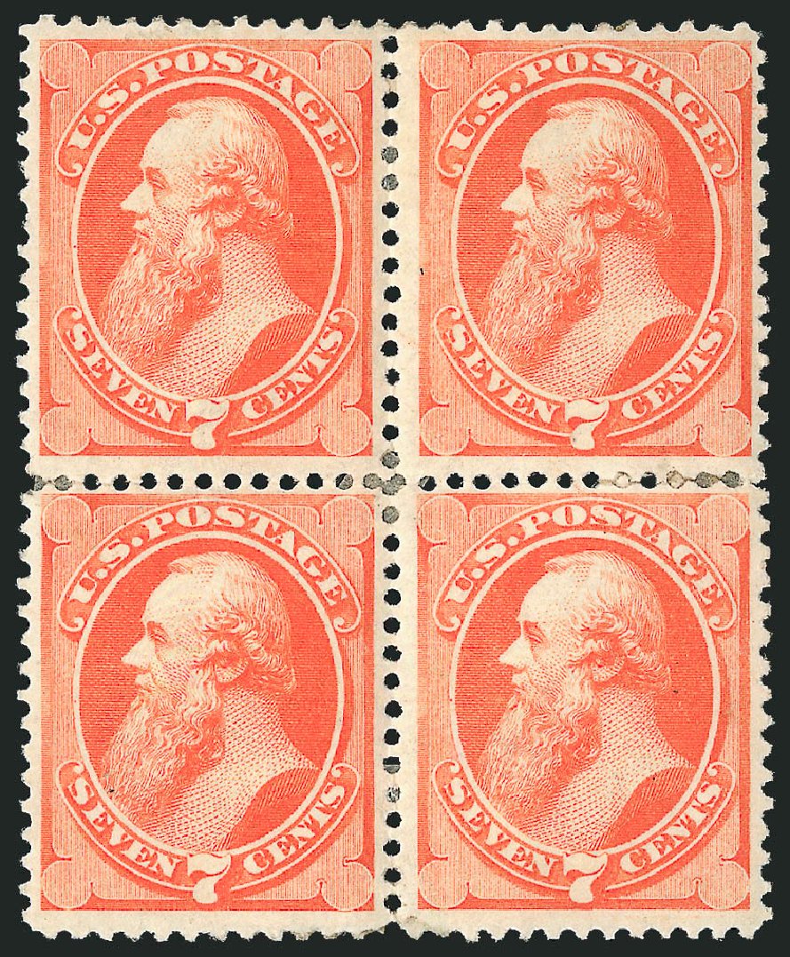 Prices of US Stamp Scott Catalogue 160 - 7c 1873 Stanton Continental. Robert Siegel Auction Galleries, Mar 2012, Sale 1021, Lot 385