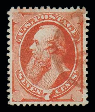 US Stamp Prices Scott Cat. # 160 - 7c 1873 Stanton Continental. Matthew Bennett International, Dec 2007, Sale 323, Lot 402