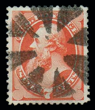 Values of US Stamps Scott Catalog 160 - 1873 7c Stanton Continental. Matthew Bennett International, Dec 2007, Sale 323, Lot 403