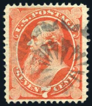 Cost of US Stamp Scott Cat. #160 - 7c 1873 Stanton Continental. Harmer-Schau Auction Galleries, Aug 2011, Sale 90, Lot 1323
