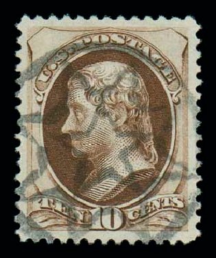 Value of US Stamp Scott Cat. #161 - 1873 10c Jefferson Continental. Matthew Bennett International, Dec 2007, Sale 323, Lot 407