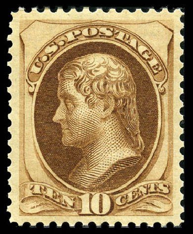 US Stamp Value Scott Catalogue #161: 1873 10c Jefferson Continental. Matthew Bennett International, Feb 2012, Sale 340, Lot 277