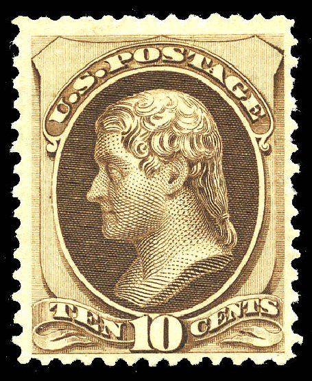 Costs of US Stamps Scott Catalogue #161: 1873 10c Jefferson Continental. Matthew Bennett International, May 2014, Sale 350, Lot 277