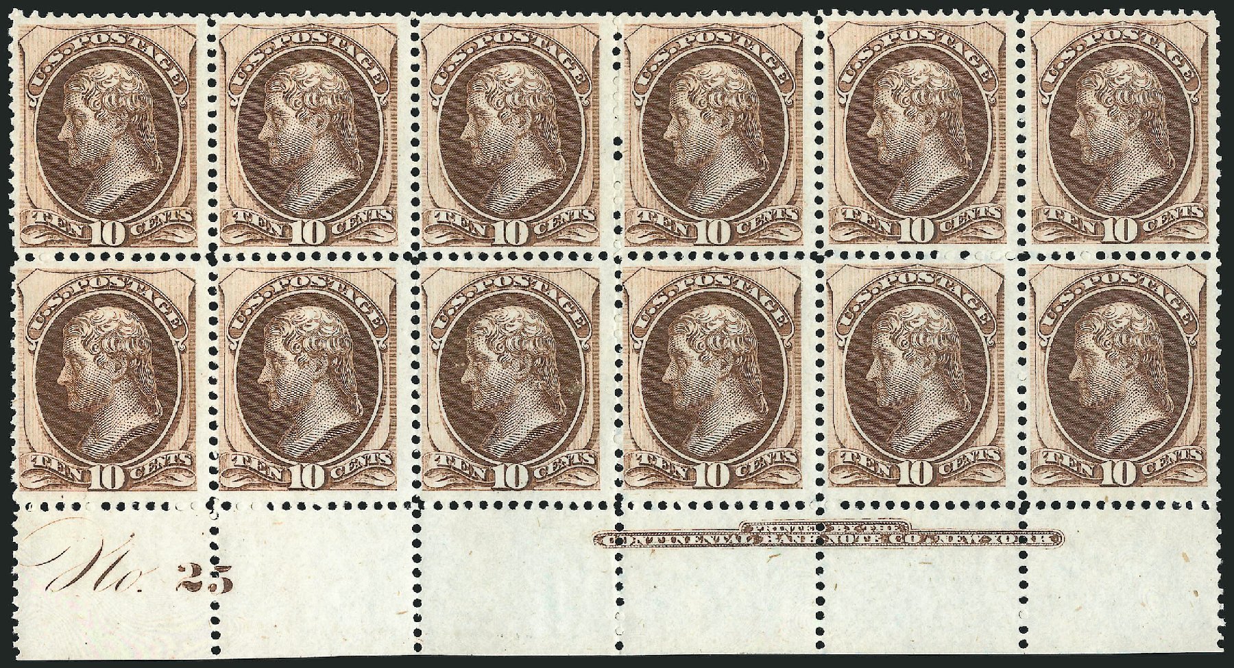 Value of US Stamp Scott #161 - 10c 1873 Jefferson Continental. Robert Siegel Auction Galleries, Nov 2014, Sale 1084, Lot 3427