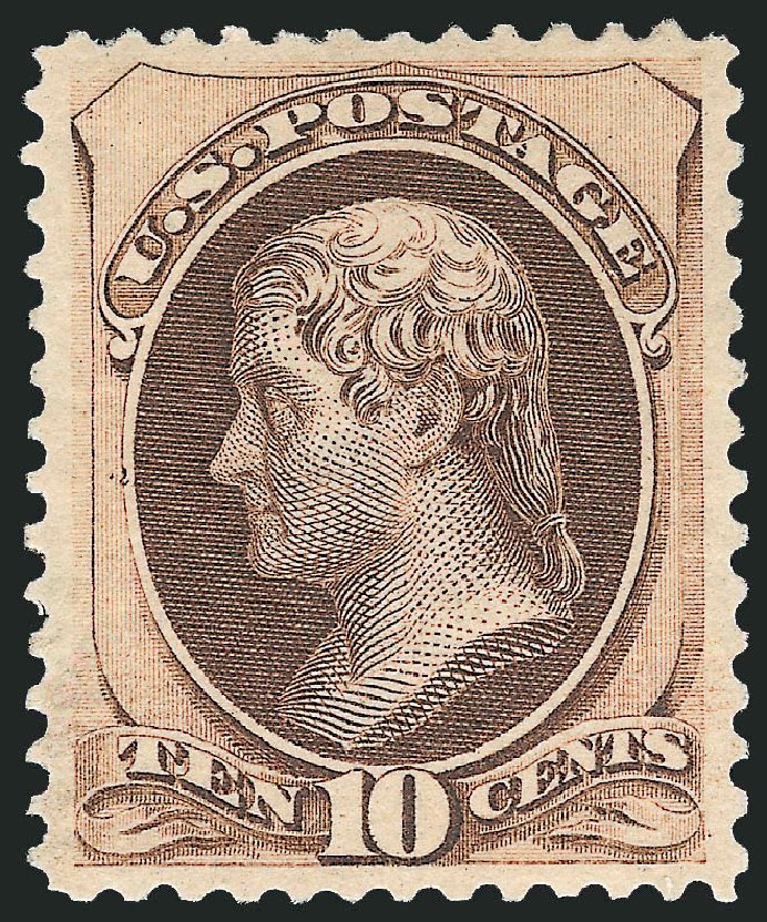 US Stamp Value Scott 161: 1873 10c Jefferson Continental. Robert Siegel Auction Galleries, Jun 2009, Sale 975, Lot 1407