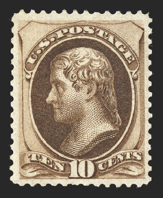 US Stamps Values Scott Catalogue # 161 - 1873 10c Jefferson Continental. Spink Shreves Galleries, Nov 2012, Sale 141, Lot 87