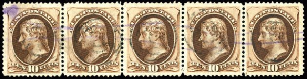 Prices of US Stamp Scott #161: 10c 1873 Jefferson Continental. Matthew Bennett International, Dec 2008, Sale 330, Lot 1658