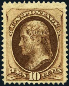 Cost of US Stamp Scott Catalog 161: 1873 10c Jefferson Continental. Harmer-Schau Auction Galleries, Aug 2012, Sale 94, Lot 1258