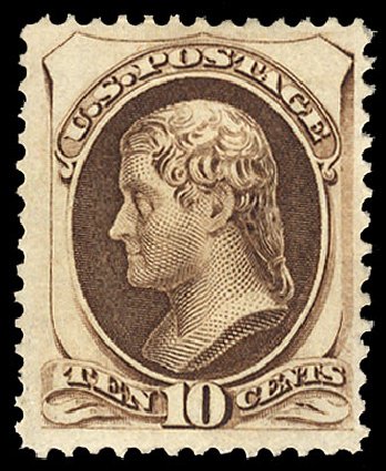 US Stamps Prices Scott Catalogue # 161 - 10c 1873 Jefferson Continental. Cherrystone Auctions, Sep 2010, Sale 201009, Lot 69