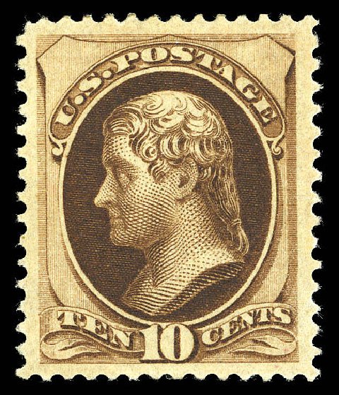 US Stamps Prices Scott Catalogue #161: 1873 10c Jefferson Continental. Matthew Bennett International, Sep 2012, Sale 345, Lot 200
