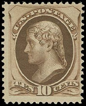 Costs of US Stamp Scott Catalog # 161: 1873 10c Jefferson Continental. H.R. Harmer, Oct 2014, Sale 3006, Lot 1220