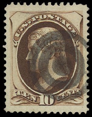 Price of US Stamps Scott Catalogue # 161: 1873 10c Jefferson Continental. Daniel Kelleher Auctions, Oct 2012, Sale 632, Lot 1070