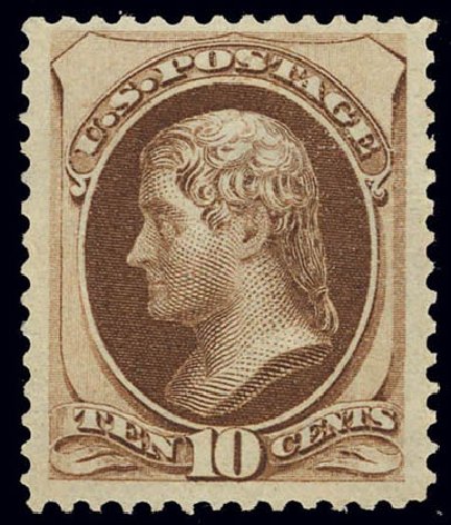 Values of US Stamps Scott Catalogue #161 - 10c 1873 Jefferson Continental. Daniel Kelleher Auctions, Feb 2013, Sale 634, Lot 131