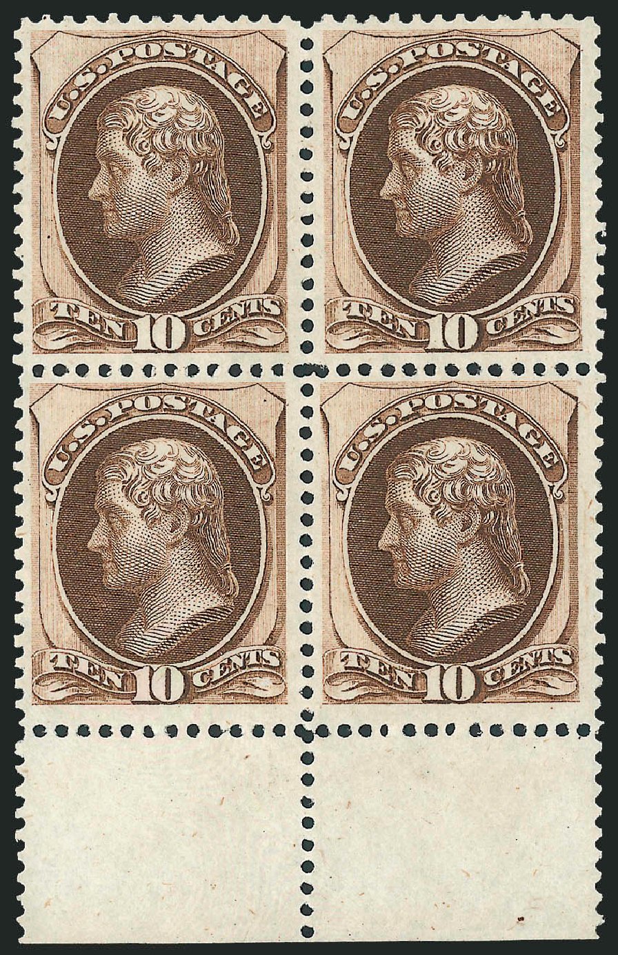 Values of US Stamps Scott 161 - 10c 1873 Jefferson Continental. Robert Siegel Auction Galleries, Mar 2011, Sale 1007, Lot 2351
