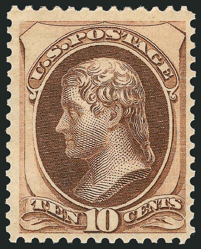 US Stamps Values Scott 161: 1873 10c Jefferson Continental. Robert Siegel Auction Galleries, Oct 2012, Sale 1033, Lot 4091