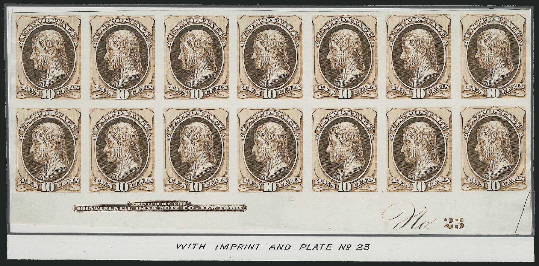 Values of US Stamp Scott Cat. # 161: 1873 10c Jefferson Continental. Robert Siegel Auction Galleries, Dec 2010, Sale 1000, Lot 1094