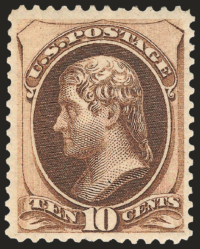 US Stamp Price Scott Cat. 161: 10c 1873 Jefferson Continental. Robert Siegel Auction Galleries, Apr 2009, Sale 972, Lot 3164