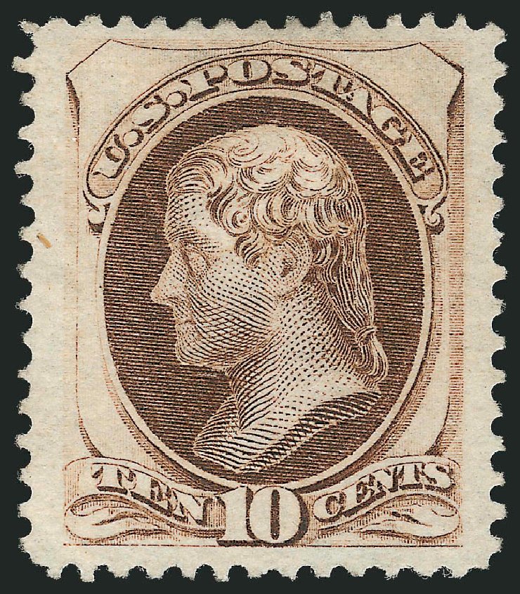 Value of US Stamp Scott Catalogue # 161: 10c 1873 Jefferson Continental. Robert Siegel Auction Galleries, Sep 2009, Sale 976, Lot 1594
