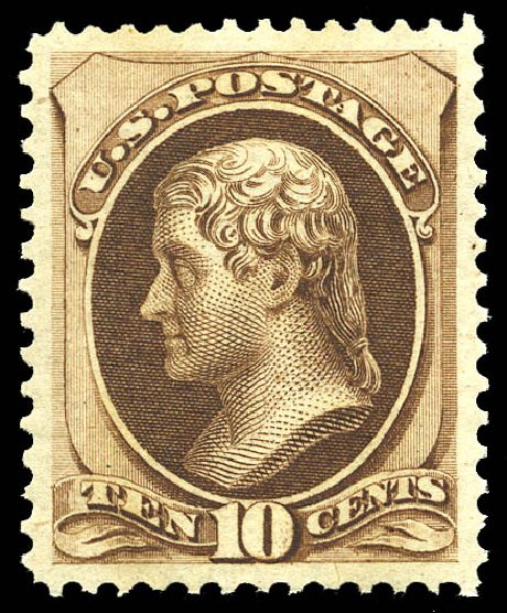 US Stamps Prices Scott #161 - 10c 1873 Jefferson Continental. Matthew Bennett International, May 2014, Sale 350, Lot 275