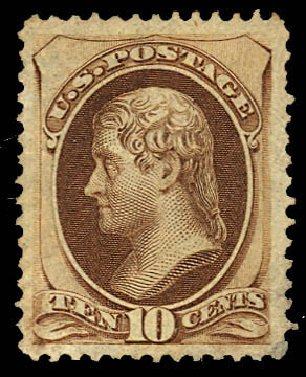 Prices of US Stamps Scott Catalogue 161: 1873 10c Jefferson Continental. Daniel Kelleher Auctions, Dec 2012, Sale 633, Lot 425