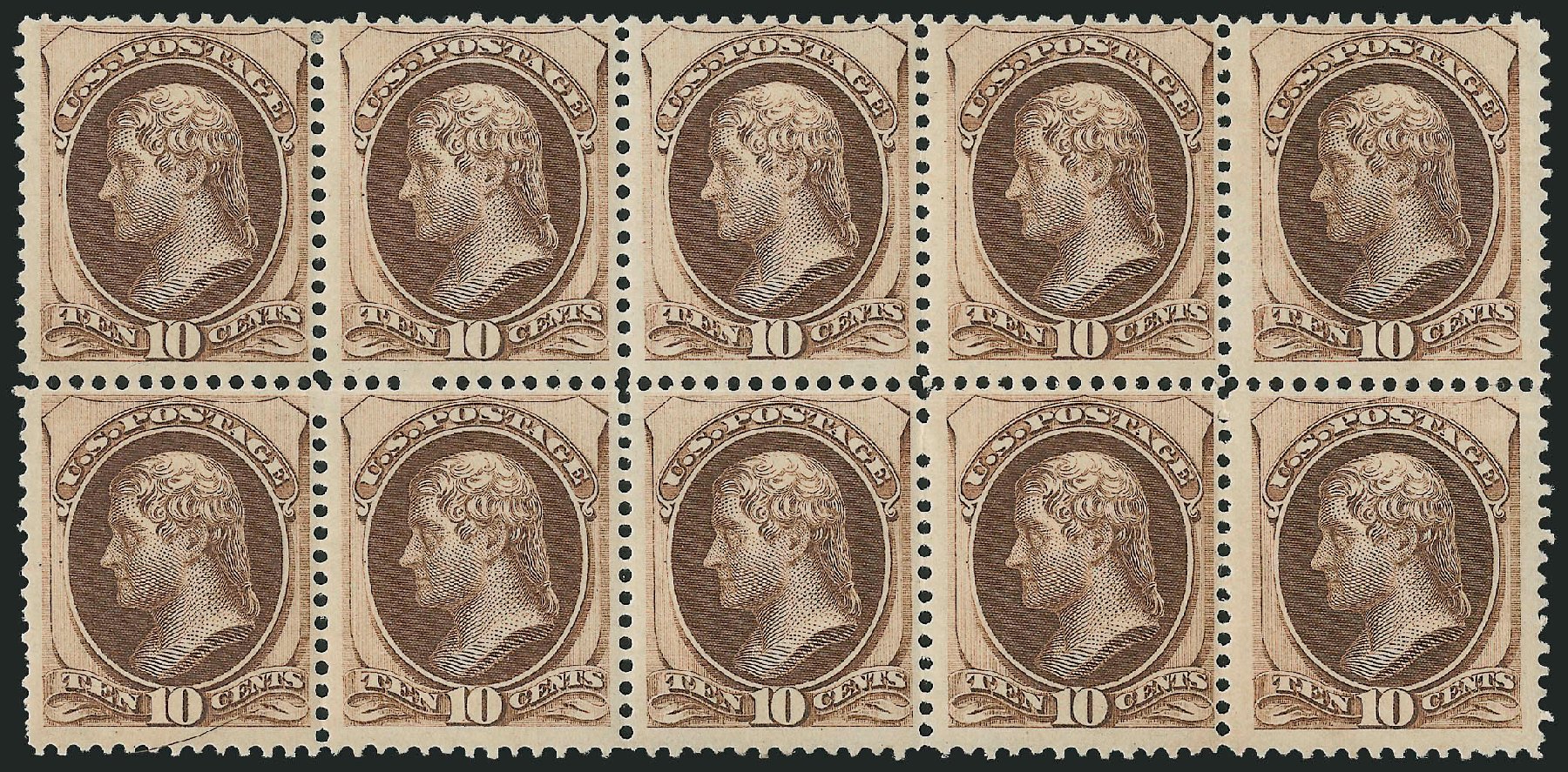 Prices of US Stamps Scott # 161: 10c 1873 Jefferson Continental. Robert Siegel Auction Galleries, Feb 2010, Sale 983, Lot 112