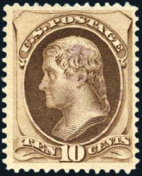 Prices of US Stamp Scott # 161 - 1873 10c Jefferson Continental. Harmer-Schau Auction Galleries, Mar 2011, Sale 89, Lot 193