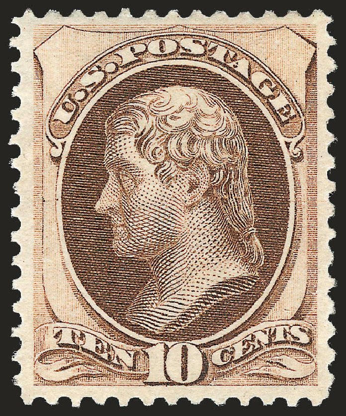 US Stamp Prices Scott Catalog #161 - 1873 10c Jefferson Continental. Robert Siegel Auction Galleries, Jun 2010, Sale 989, Lot 143