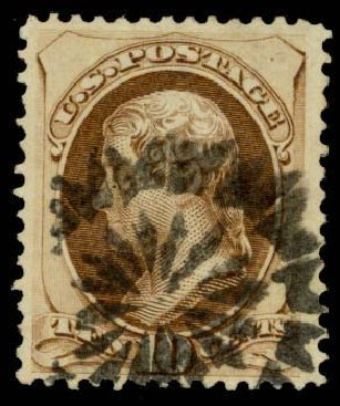 Cost of US Stamp Scott Cat. 161: 1873 10c Jefferson Continental. Daniel Kelleher Auctions, Sep 2013, Sale 639, Lot 3276