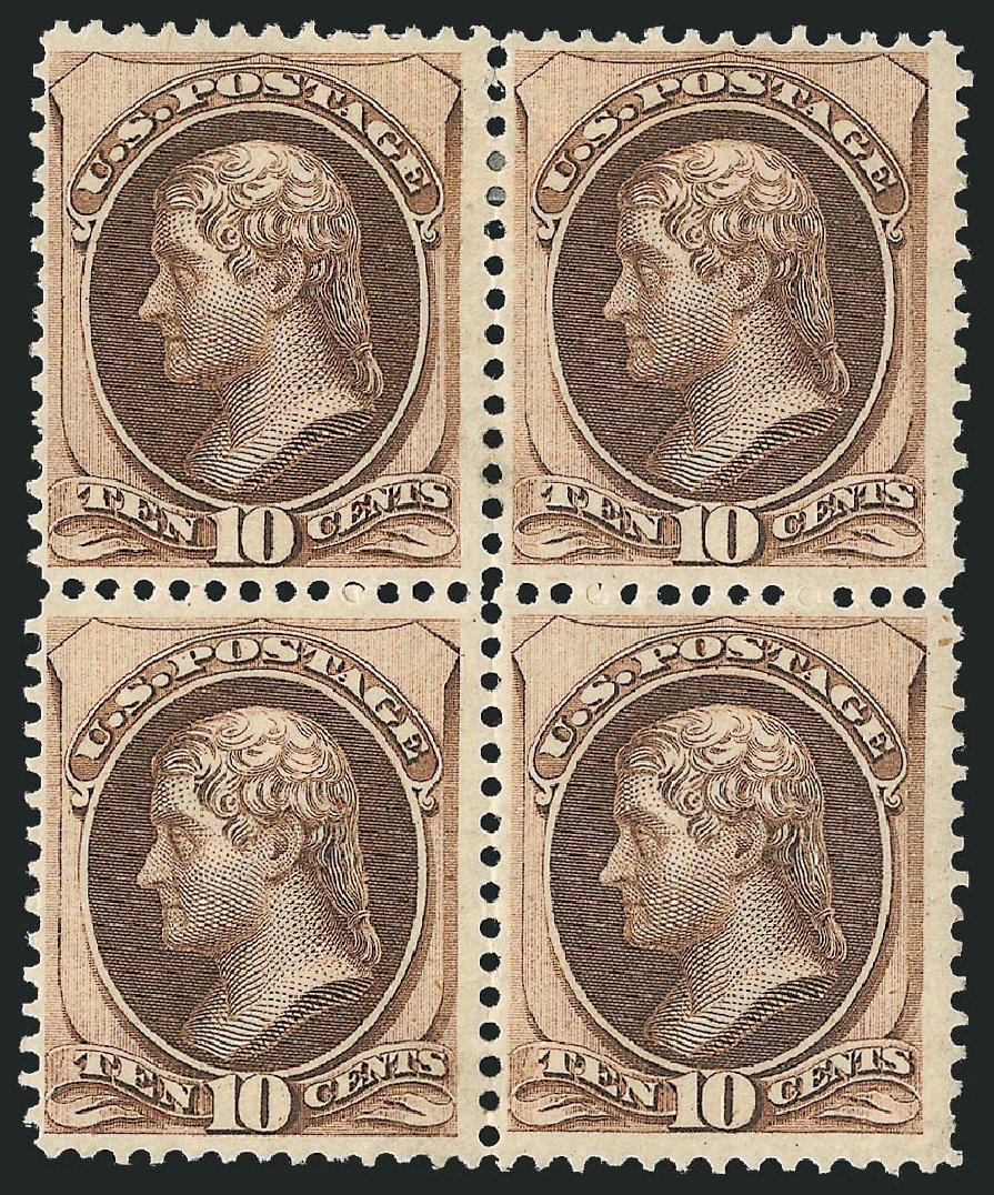 US Stamps Price Scott # 161 - 10c 1873 Jefferson Continental. Robert Siegel Auction Galleries, Mar 2012, Sale 1021, Lot 386