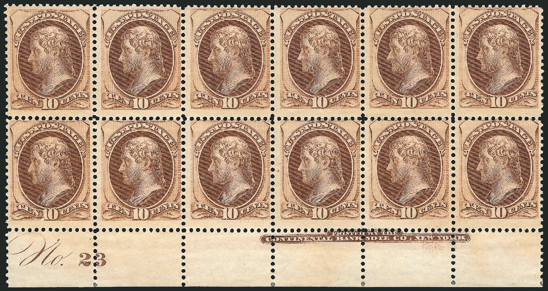 Costs of US Stamp Scott 161 - 1873 10c Jefferson Continental. Robert Siegel Auction Galleries, Nov 2014, Sale 1084, Lot 3426