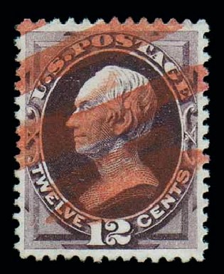Costs of US Stamp Scott Catalog # 162 - 1873 12c Clay Continental. Matthew Bennett International, Dec 2007, Sale 323, Lot 412