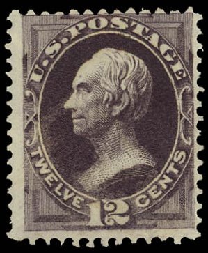 US Stamps Price Scott #162 - 12c 1873 Clay Continental. Daniel Kelleher Auctions, Apr 2012, Sale 629, Lot 216
