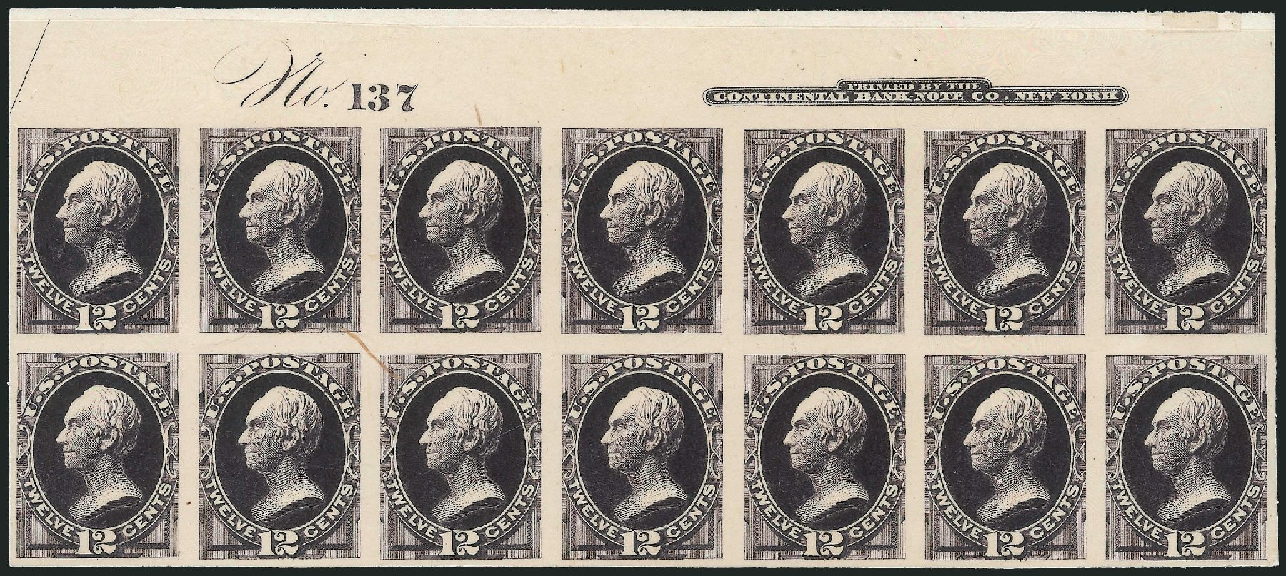 Value of US Stamp Scott Cat. #162 - 1873 12c Clay Continental. Robert Siegel Auction Galleries, Nov 2013, Sale 1061, Lot 3236