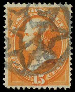 Costs of US Stamps Scott Catalog #163 - 1873 15c Webster Continental. Daniel Kelleher Auctions, Jan 2012, Sale 628, Lot 317