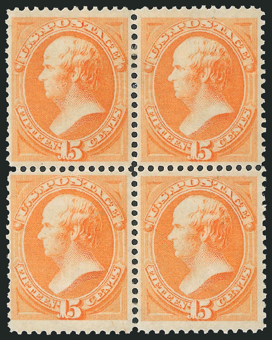 Values of US Stamp Scott Catalog 163: 1873 15c Webster Continental. Robert Siegel Auction Galleries, Mar 2012, Sale 1021, Lot 387